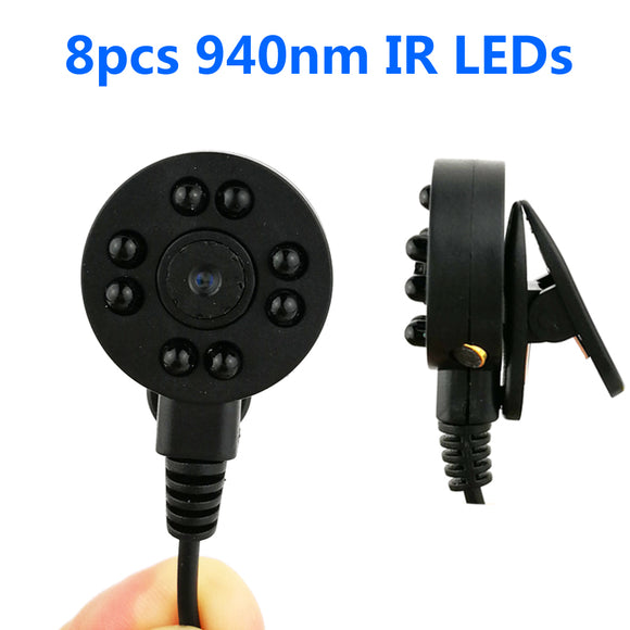 YinRuins Micro Mini Analog Hidden Spy Camera with 8PCS 940nm IR LEDs Night Vision indoor CCTV Video Audio Camera